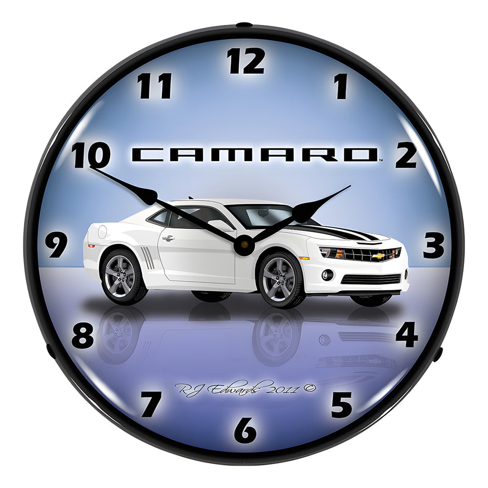 Collectable Sign and Clock Camaro G5 Summit White Backlit Wall Clock