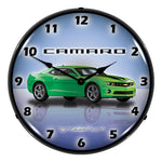 Collectable Sign and Clock Camaro G5 Synergy Green Backlit Wall Clock-GMRE1108339-Garage Giant 