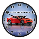 Collectable Sign and Clock Camaro G5 Victory Red Backlit Wall Clock-GMRE1108340-Garage Giant 