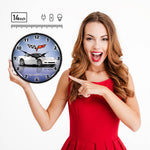 Collectable Sign and Clock C6 Corvette Arctic White Backlit Wall Clock-GMRE1112342-Garage Giant 