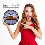 Collectable Sign and Clock C6 Corvette Inferno Orange Backlit Wall Clock-GMRE1112347-Garage Giant 