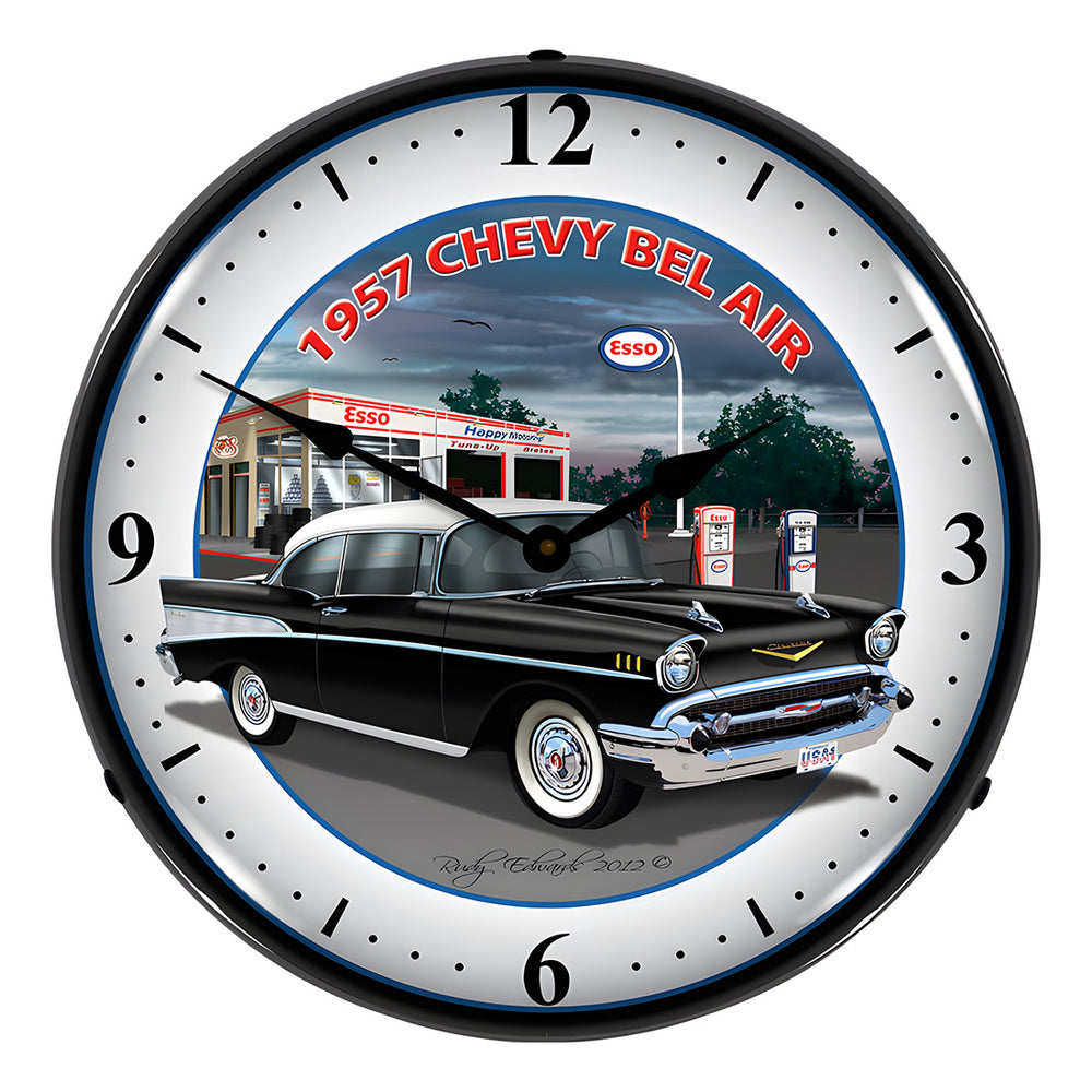 Collectable Sign and Clock 1957 Chevy Bel Air Backlit Wall Clock-GMRE1205363-Garage Giant