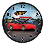 Collectable Sign and Clock C6 Corvette Convertible Diner Backlit Wall Clock-GMRE1205365-Garage Giant 