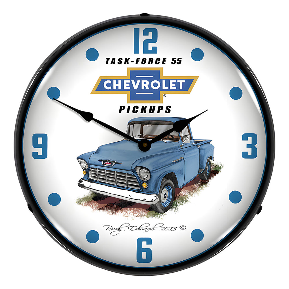 Collectable Sign and Clock 1955 Chevrolet Truck Backlit Wall Clock-GMRE1305441-Garage Giant