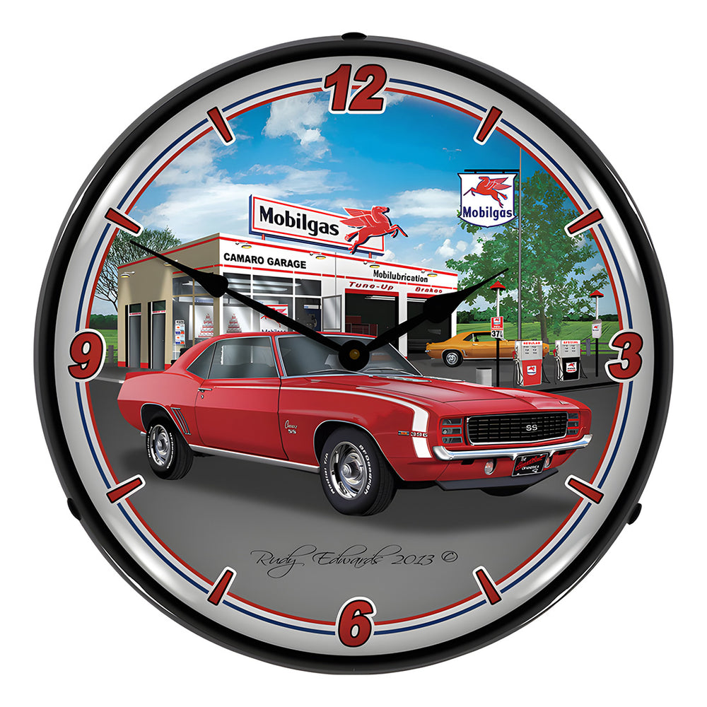 Collectable Sign and Clock 1969 Z28 Camaro Backlit Wall Clock - Thumbnail 3