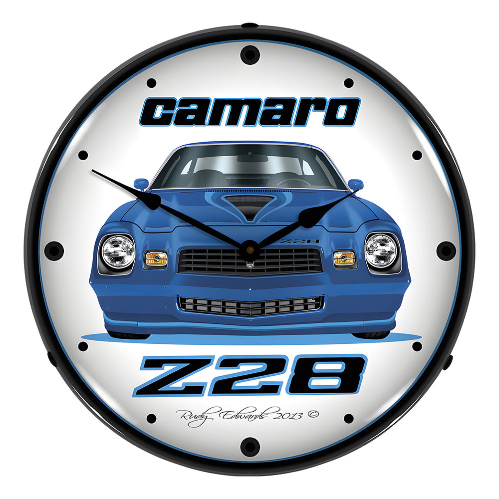 Collectable Sign and Clock 1979 Z28 Camaro Backlit Wall Clock-GMRE1306452-Garage Giant