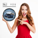 Collectable Sign and Clock 2014 SS Blue Camaro Backlit Wall Clock-GMRE1401486-Garage Giant 