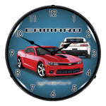 Collectable Sign and Clock 2014 SS Hot Red Camaro Backlit Wall Clock-GMRE1401490-Garage Giant 