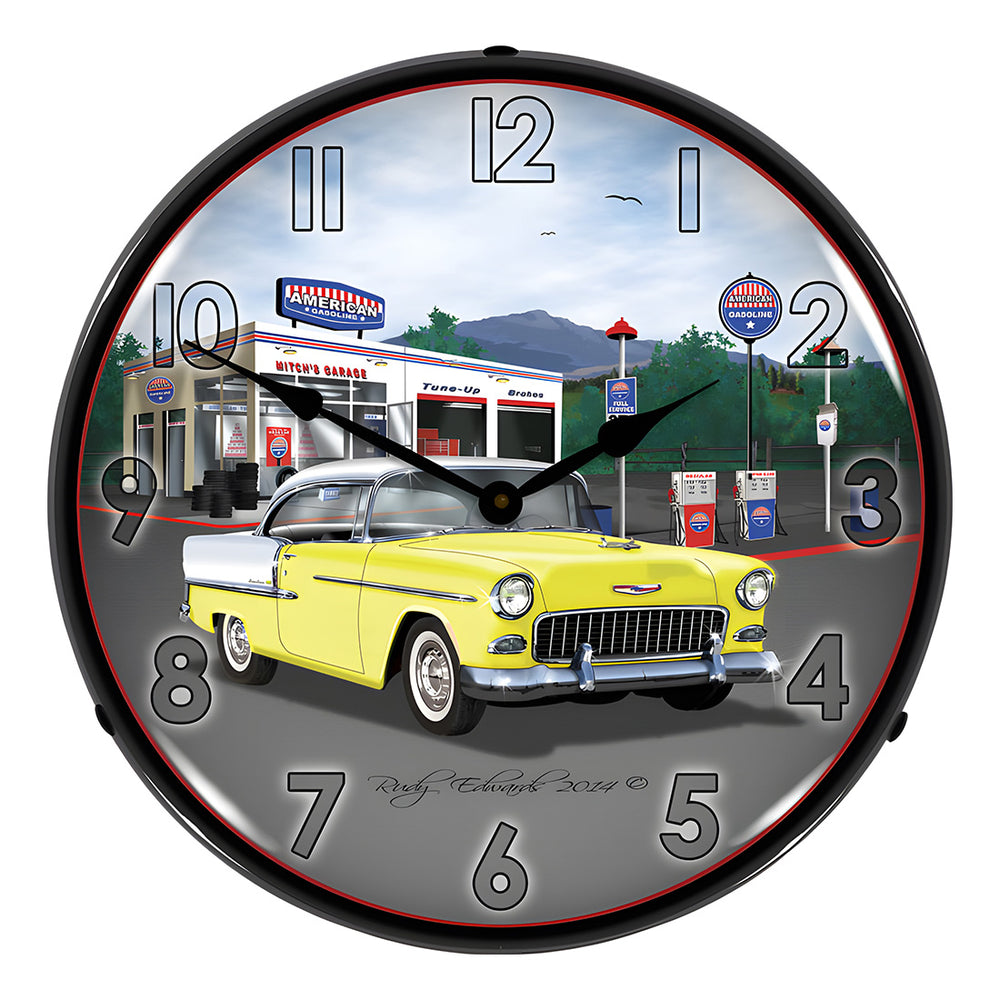 Collectable Sign and Clock 1955 Bel Air Backlit Wall Clock-GMRE1408526-Garage Giant