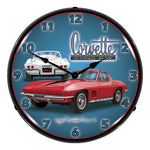Collectable Sign and Clock 1967 Corvette Stingray Backlit Wall Clock-GMRE1408528-Garage Giant 