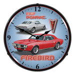 Collectable Sign and Clock 1967 Pontiac Firebird Backlit Wall Clock-GMRE1408529-Garage Giant 