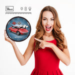 Collectable Sign and Clock 1971 Red Corvette Stingray Backlit Wall Clock-GMRE1408543-Garage Giant 