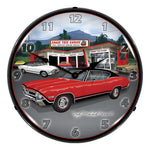 Collectable Sign and Clock 1968 SS Chevelle Backlit Wall Clock-GMRE1408546-Garage Giant 