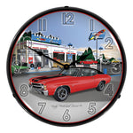 Collectable Sign and Clock 1971 SS Chevelle Backlit Wall Clock-GMRE1408547-Garage Giant 