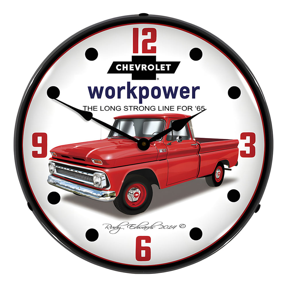 Collectable Sign and Clock 1965 Chevrolet Truck Backlit Wall Clock-GMRE1409548-Garage Giant