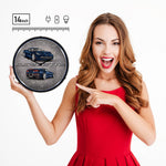 Collectable Sign and Clock C7 Corvette Night Race Blue Backlit Wall Clock-GMRE1502575-Garage Giant 