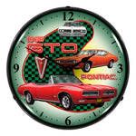 Collectable Sign and Clock 1968 Pontiac GTO Backlit Wall Clock-GMRE710138-Garage Giant 
