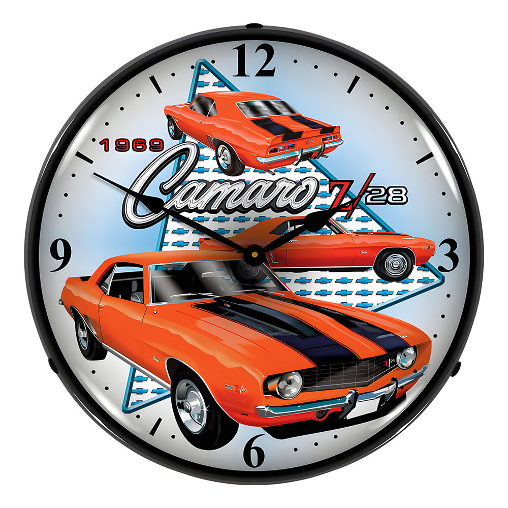 Collectable Sign and Clock 1969 Z28 Camaro Backlit Wall Clock - Thumbnail 2