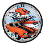 Collectable Sign and Clock 1969 Camaro Z28 Backlit Wall Clock-GMRE710147-Garage Giant 