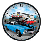 Collectable Sign and Clock 1971 Chevelle Backlit Wall Clock-GMRE710149-Garage Giant 