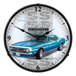 Collectable Sign and Clock 1968 Chevy Camaro SS Backlit Wall Clock-GMRE811189-Garage Giant 