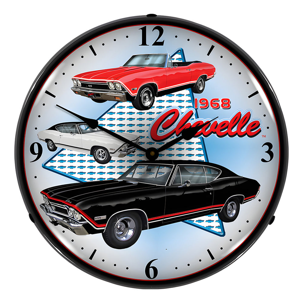 Collectable Sign and Clock 1968 Chevelle Backlit Wall Clock-GMRE811190-Garage Giant
