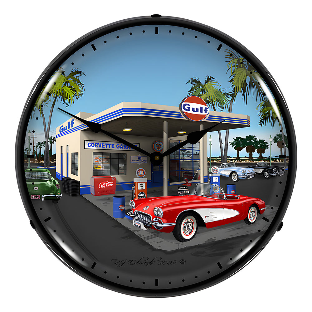 Collectable Sign and Clock 1959 Corvette Backlit Wall Clock-GMRE903199-Garage Giant