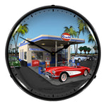 Collectable Sign and Clock 1959 Corvette Backlit Wall Clock-GMRE903199-Garage Giant 