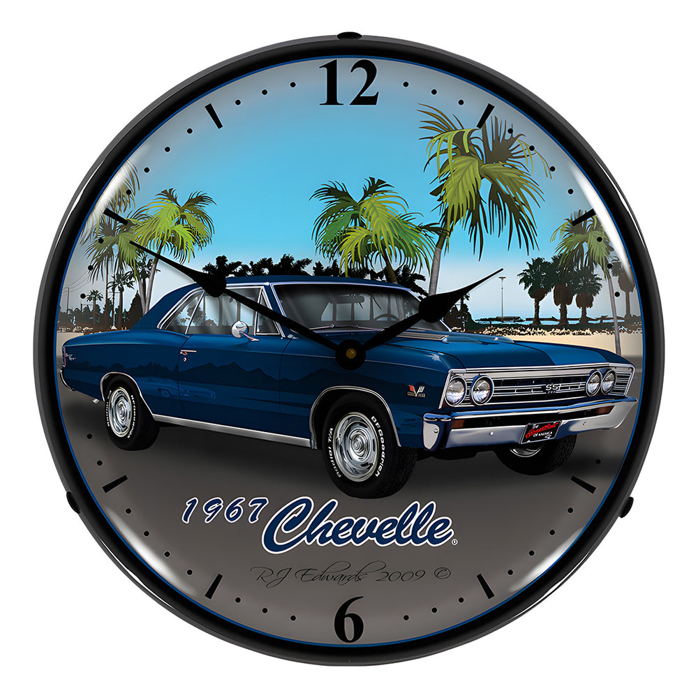 Collectable Sign and Clock 1967 Chevelle Backlit Wall Clock-GMRE903202-Garage Giant