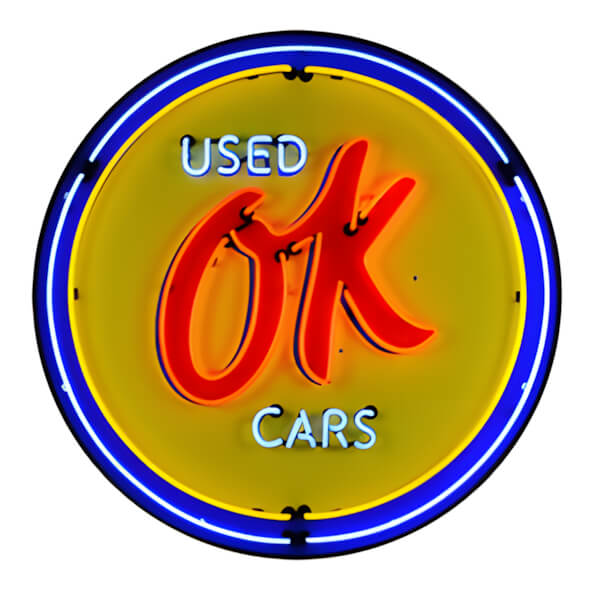 Neonetics OK Used Cars 36-Inch Neon Sign-9CHVOK-Garage Giant