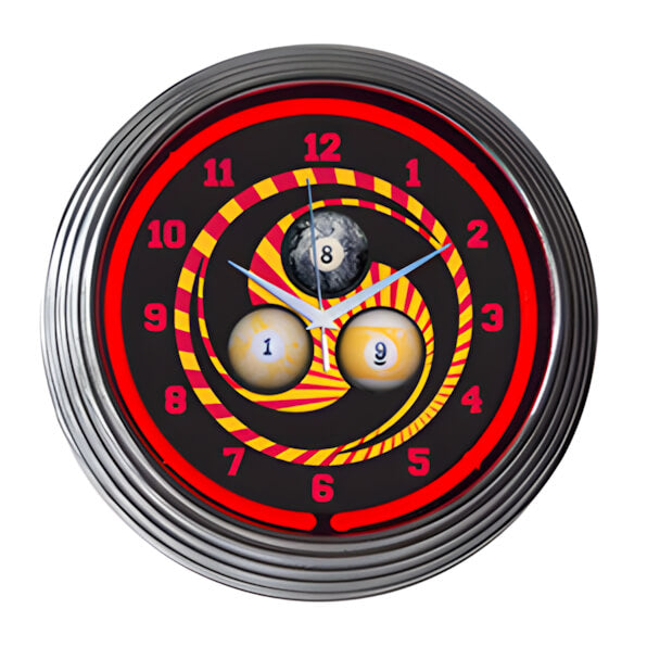 Neonetics 15-Inch Billiards 1, 8, 9 Neon Clock