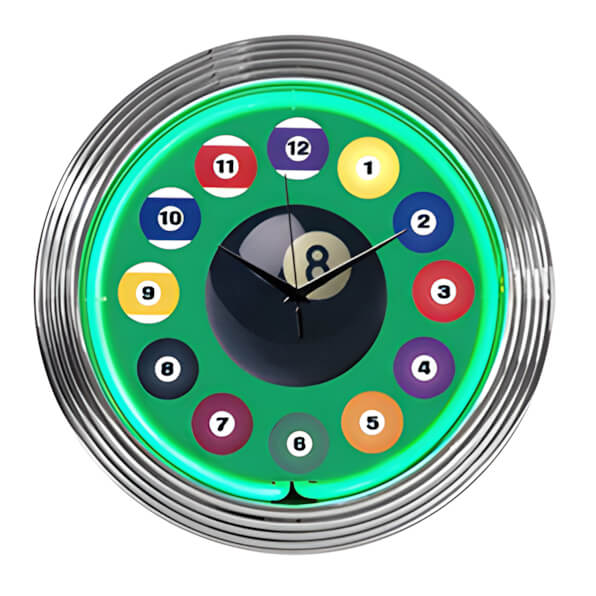 Neonetics 15-Inch Billiard Ball Green Neon Clock-8BLDBG-Garage Giant