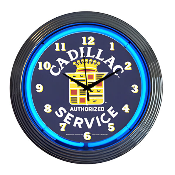 Neonetics 15-Inch Cadillac Service Neon Clock-8CADSR-Garage Giant