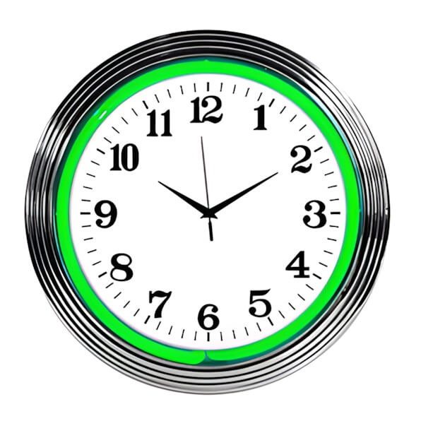 Neonetics 15-Inch Standard Green Neon Clock
