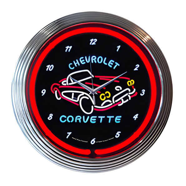 Neonetics 15-Inch Corvette C1 Neon Clock-8CORV1-Garage Giant