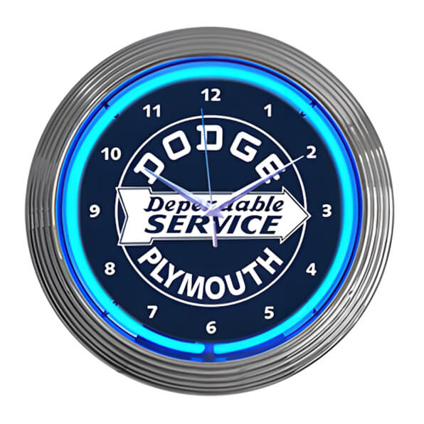 Neonetics 15-Inch Dodge Plymouth Service Neon Clock-8DODGE-Garage Giant