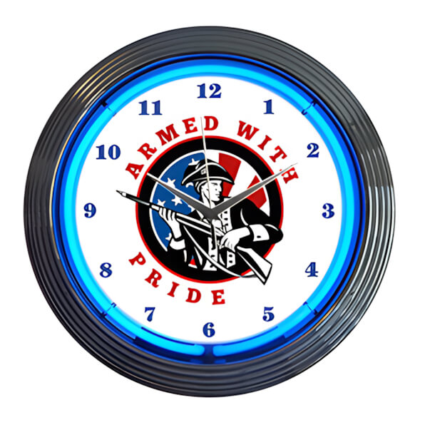Neonetics 15-Inch Armed with Pride Neon Clock-8GUNAR-Garage Giant