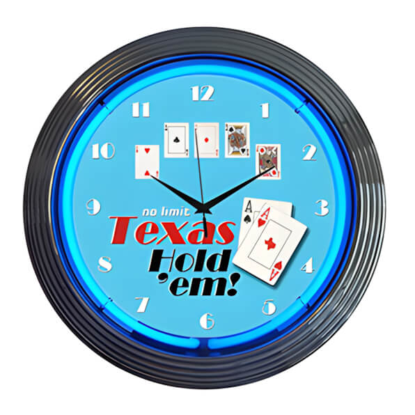 Neonetics 15-Inch Texas Hold Em Neon Clock-8HOLDM-Garage Giant