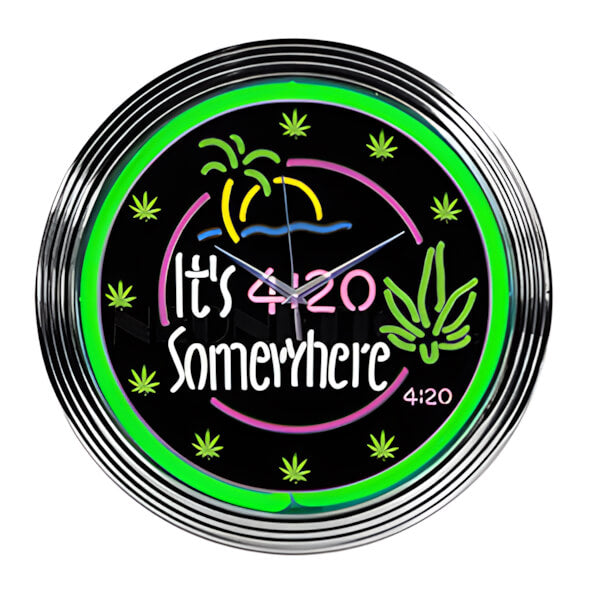 Neonetics 15-Inch It's 4:20 Somewhere Neon Clock