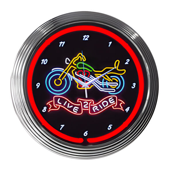 Neonetics 15-Inch Live 2 Ride Neon Clock-8LIVE2-Garage Giant