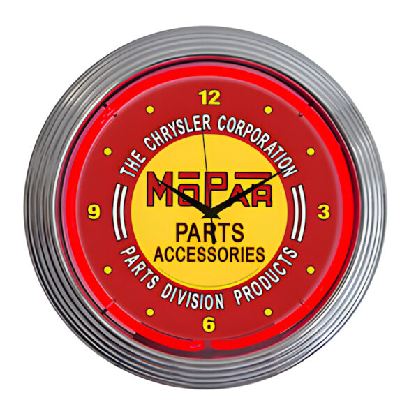 Neonetics 15-Inch Mopar Red Vintage Neon Clock-8MPRED-Garage Giant