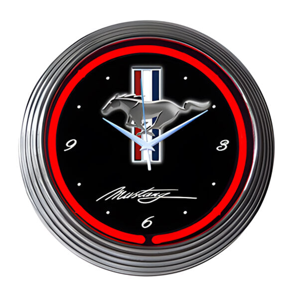 Neonetics 15-Inch Ford Mustang Neon Clock-8MUSTANG-Garage Giant