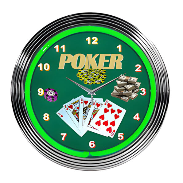 Neonetics 15-Inch Poker Neon Clock