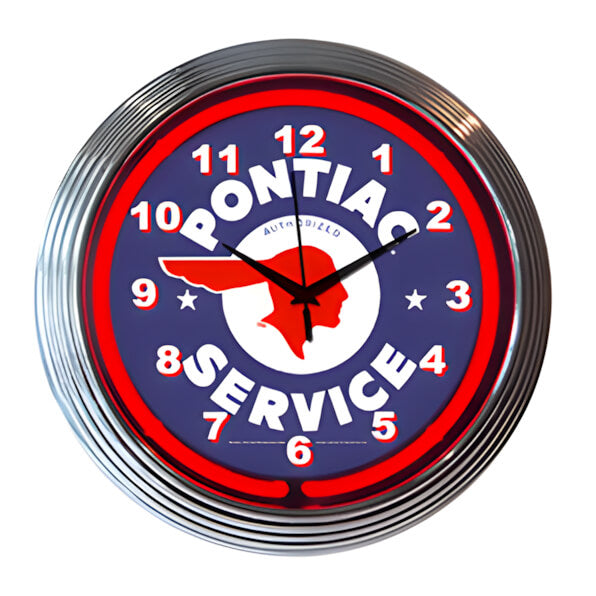 Neonetics 15-Inch Pontiac Service Neon Clock-8PONTI-Garage Giant