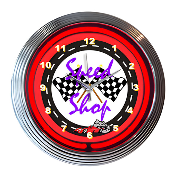 Neonetics 15-Inch Speed Shop Neon Clock-8SPEED-Garage Giant