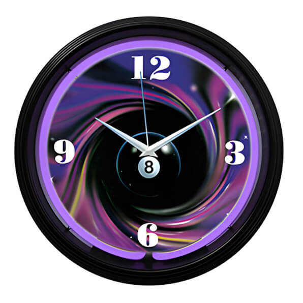 Neonetics 15-Inch Eight Ball Swirl Neon Clock