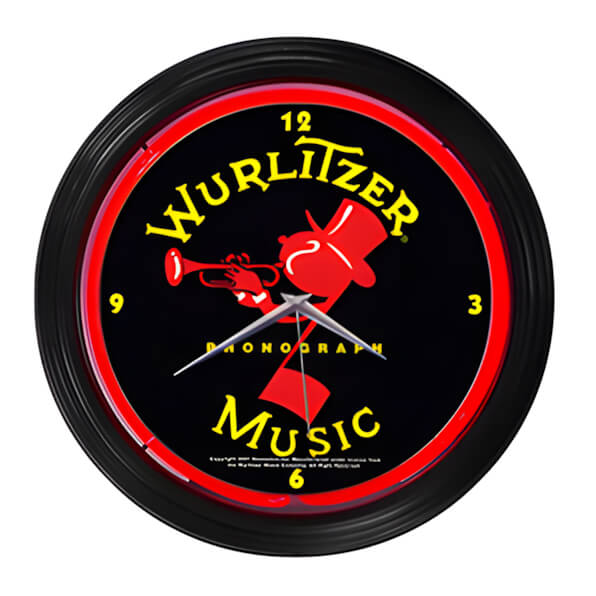 Neonetics 15-Inch Wurlitzer Johnny One Note Neon Clock-8WURLJ-Garage Giant