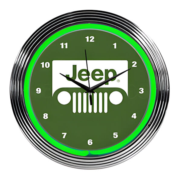 Neonetics 15-Inch Rolling Jeep Neon Clock