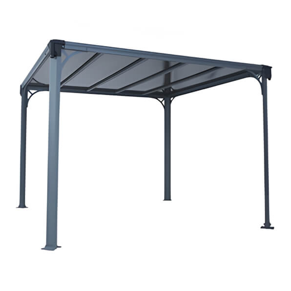 Palram-Canopia 10' x 10' Milano 3000 Gazebo (Grey / Bronze)-HG9172-Garage Giant