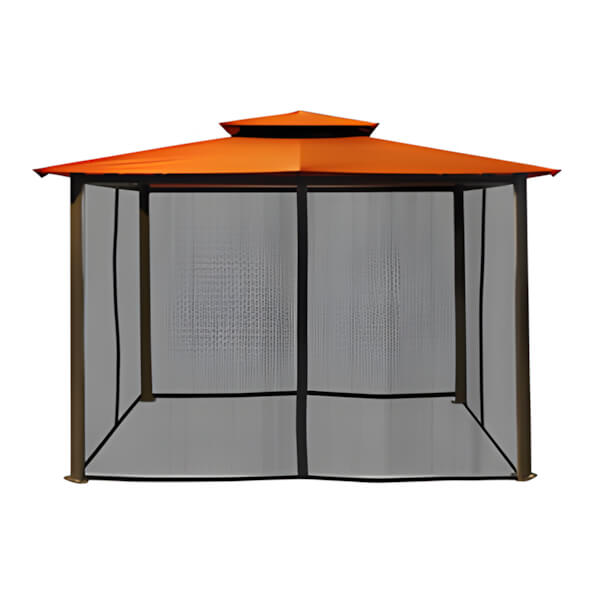 Paragon Outdoor 10 x 12 ft. Barcelona Soft Top Gazebo with Mosquito Netting (Rust Canopy)-GZ584ERK-Garage Giant